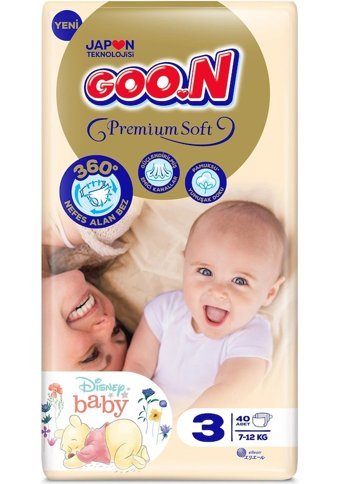 Goon Premium Soft Midi 3 Numara Cırtlı Bebek Bezi 160 Adet