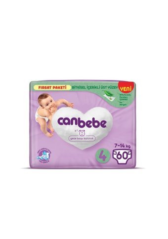 Canbebe Maxi Ekonomik Fırsat Paketi 4 Numara Bantlı Bebek Bezi 120 Adet