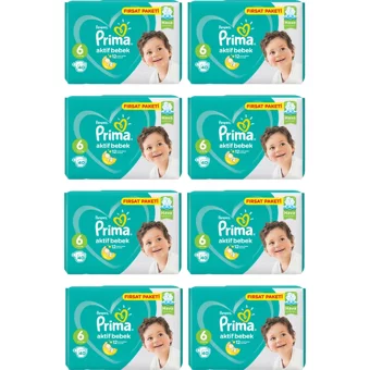 Prima Aktif Bebek 6 Numara Cırtlı Bebek Bezi 8x40 Adet