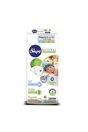 Sleepy Ultra Fırsat Paketi Prematüre 0 Numara Organik Göbek Oyuntulu Cırtlı Bebek Bezi 240 Adet