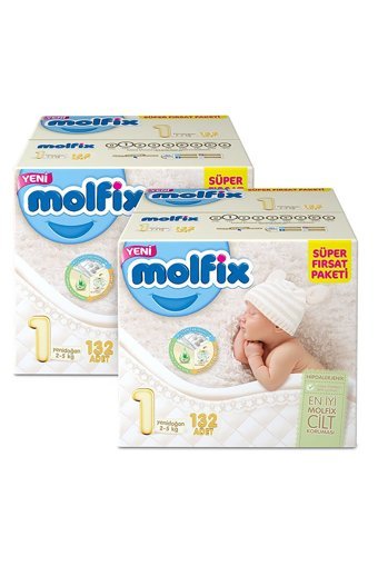 Molfix Yenidoğan 1 Numara Göbek Oyuntulu Cırtlı Bebek Bezi 264 Adet