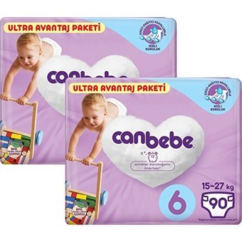Canbebe XL Ultra Avantaj Paket 6 Numara Bantlı Bebek Bezi 2x90 Adet