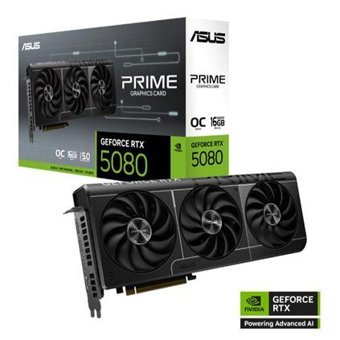 ASUS PRIME RTX5080, O16G, NVIDIA, GeForce RTX 5080, 16GB GDDR7, 256bit, OC, HDMI, 3xDP, DLSS4 Ekran Kartı