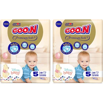 Goon Premium Soft 5 Numara Cırtlı Bebek Bezi 46 Adet