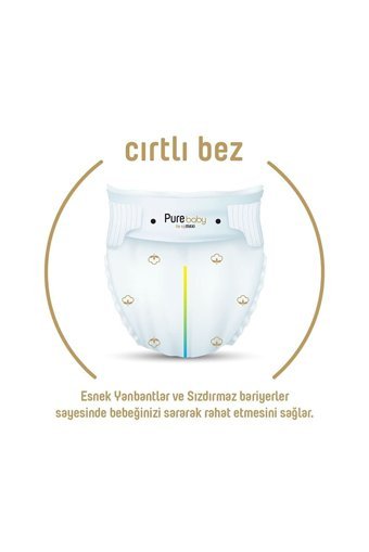 Pure Baby Organik 5 Numara Organik Cırtlı Bebek Bezi 160 Adet