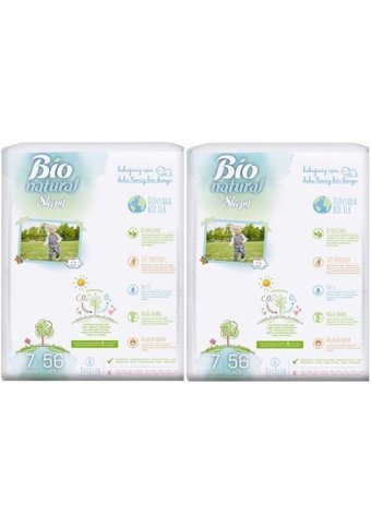 Sleepy Bio Natural 7 Numara Organik Göbek Oyuntulu Cırtlı Bebek Bezi 2x56 Adet