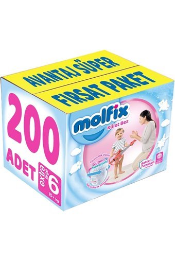 Molfix Süper Yumuşak 6 Numara Külot Bebek Bezi 200 Adet