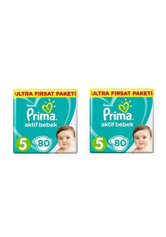 Prima Aktif Bebek Junior 5 Numara Cırtlı Bebek Bezi 160 Adet