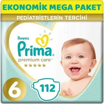 Prima Premium Care 6 Numara Cırtlı Bebek Bezi 112 Adet