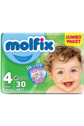 Molfix 3D Maxi 4 Numara Cırtlı Bebek Bezi 2x30 Adet