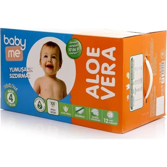 Baby&Me Aloe Vera Maxi 4 Numara Cırtlı Bebek Bezi 100 Adet