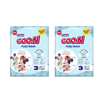 Goon Mutlu Bebek Midi 3 Numara Cırtlı Bebek Bezi 72 Adet