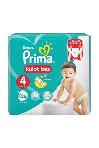 Prima Maxi Deneme 4 Numara Külot Bebek Bezi 26 Adet