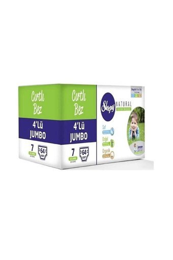 Sleepy XXLarge Avantajlı 7 + Numara Organik Cırtlı Bebek Bezi 4x56 Adet