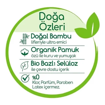Bebem Natural Doğa Özleri 4 Numara Organik Cırtlı Bebek Bezi 3x90 Adet