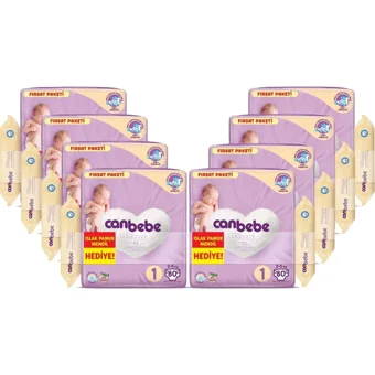 Canbebe Yenidoğan 1 Numara Bantlı Bebek Bezi 8x80 Adet