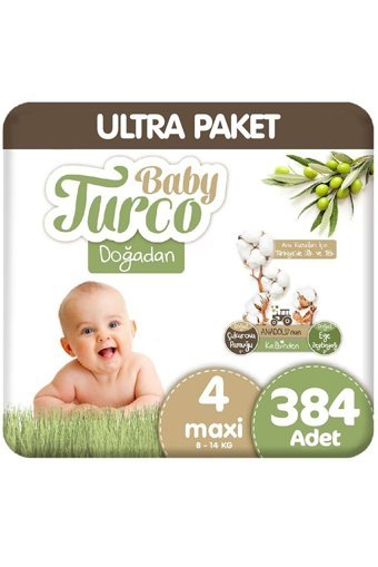 Baby Turco Doğadan 3 Numara Bantlı Bebek Bezi 4x96 Adet