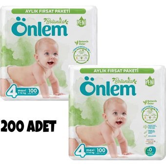 Önlem Botanika 4 Numara Organik Cırtlı Bebek Bezi 2x100 Adet