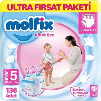 Molfix Junior 5 Numara Külot Bebek Bezi 2x68 Adet
