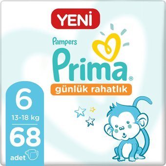 Prima Günlük Rahatlık 6 Numara Cırtlı Bebek Bezi