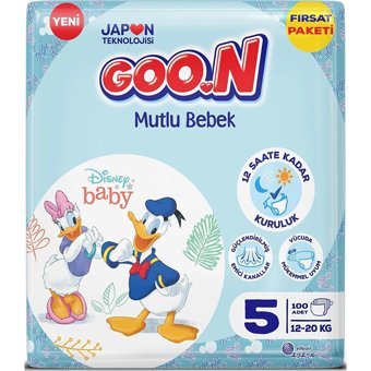 Goon Mutlu Bebek 5 Numara Bantlı Bebek Bezi 500 Adet