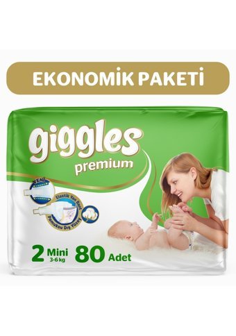 Giggles Premium Mini 2 Numara Cırtlı Bebek Bezi 80 Adet