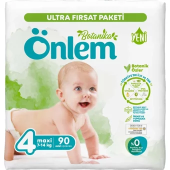 Önlem Botanika Maxi 4 Numara Organik Cırtlı Bebek Bezi 180 Adet