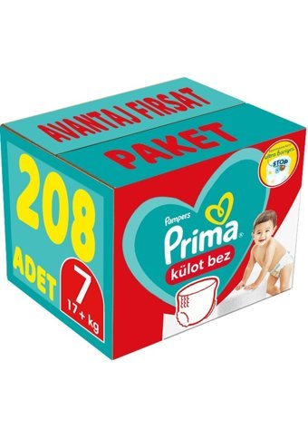 Prima 7 Numara Külot Bebek Bezi 208 Adet