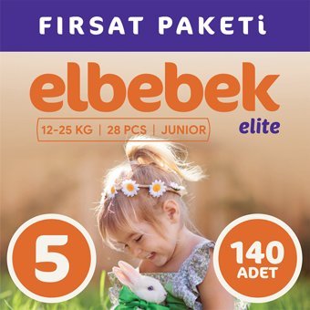 Elbebek Elite Junior 5 Numara Cırtlı Bebek Bezi 140 Adet