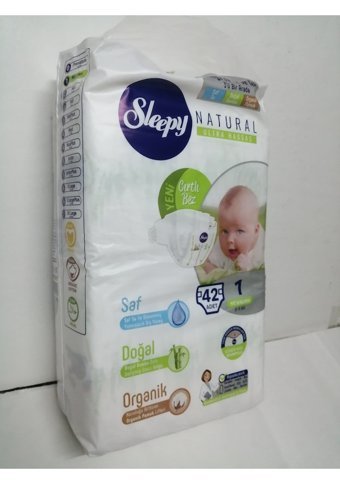 Sleepy Natural Ultra Hassas Yenidoğan 1 Numara Organik Göbek Oyuntulu Cırtlı Bebek Bezi 42 Adet