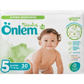 Önlem Botanika 5 Numara Organik Cırtlı Bebek Bezi 30 Adet