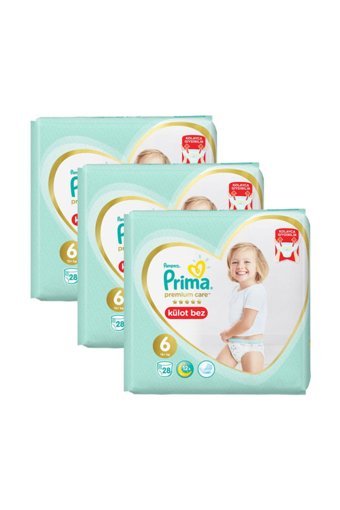 Prima Premium Care 6 Numara Külot Bebek Bezi 3x28 Adet
