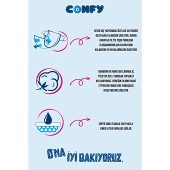 Confy Premium Junior 5 Numara Cırtlı Bebek Bezi 88 Adet