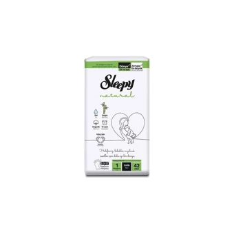 Sleepy Natural 1 Numara Organik Cırtlı Bebek Bezi 3x42 Adet