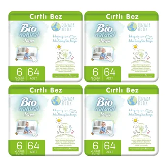 Sleepy Bio Natural 6 Numara Organik Cırtlı Bebek Bezi 256 Adet