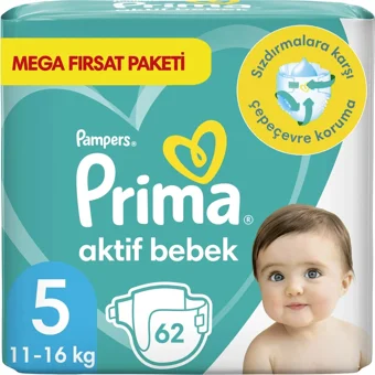 Prima Aktif Bebek 1 Numara Cırtlı Bebek Bezi 132 Adet