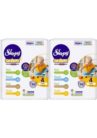 Sleepy Maxi 4 Numara Cırtlı Bebek Bezi 2x96 Adet