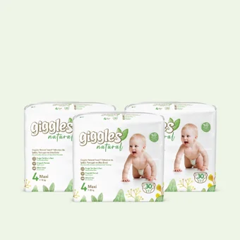 Giggles Natural Maxi 4 Numara Organik Cırtlı Bebek Bezi 90 Adet