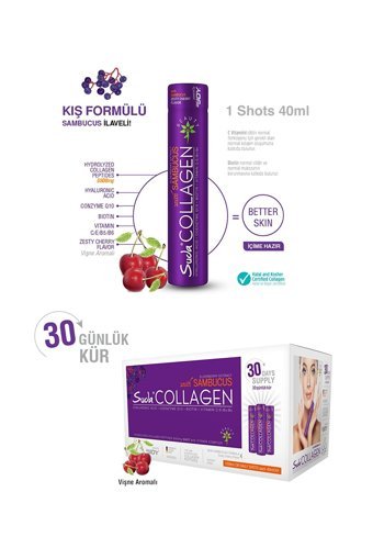Suda Collagen Collagen Vişne Aromalı Sıvı Kolajen 3x30x40 ml