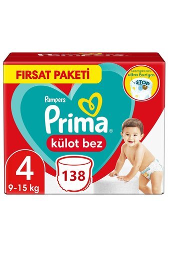 Prima Ultra Bariyer 4 Numara Külot Bebek Bezi 138 Adet