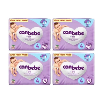 Canbebe Maxi 4 Numara Bantlı Bebek Bezi 4x76 Adet