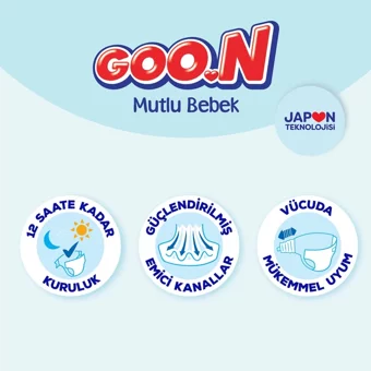 Goon Mutlu Bebek Midi 3 Numara Cırtlı Bebek Bezi 216 Adet