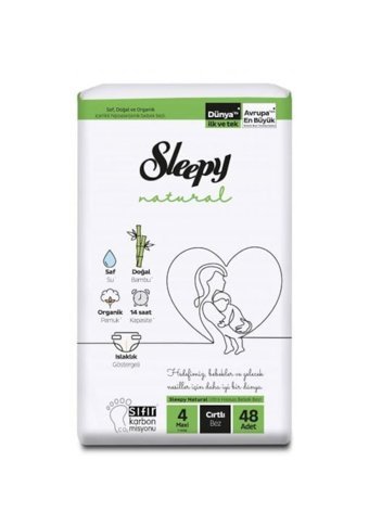 Sleepy Maxi 4 Numara Organik Cırtlı Bebek Bezi 48 Adet