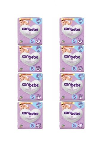 Canbebe Jumbo 5 Numara Bantlı Bebek Bezi 8x22 Adet
