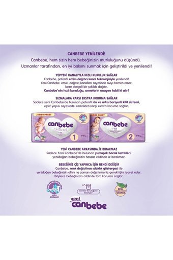 Canbebe Jumbo 5 Numara Bantlı Bebek Bezi 8x22 Adet