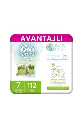 Sleepy Bio Natural 7 Numara Organik Cırtlı Bebek Bezi 112 Adet