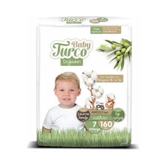 Baby Turco Doğadan XXLarge 7 Numara Cırtlı Bebek Bezi 160 Adet