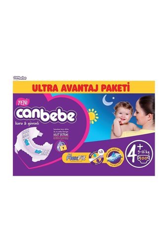 Canbebe Ultra Avantaj Paketi 4 + Numara Bantlı Bebek Bezi 100 Adet