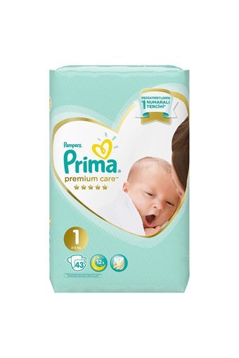 Prima Premium Care 1 Numara Cırtlı Bebek Bezi 43 Adet