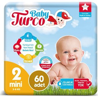 Baby Turco Mini 4 Numara Cırtlı Bebek Bezi 60 Adet